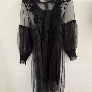 Elegant Black Lace Dress